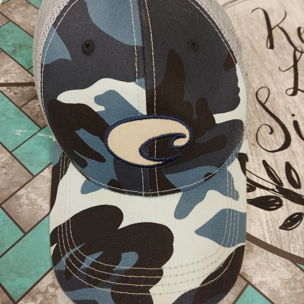 Costa blue camo baseball hat